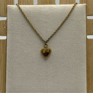 1928 Gold-Tone Heart Pendant Necklace